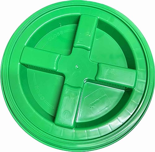 House Naturals 5 Gallon Food Grade Plastic Bucket with Air Tight Screw on Lid Made in USA Container (Yellow Bucket with Green Lid) - color: Yellow Bucket With Green Lid