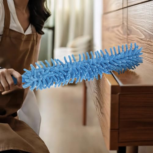 22" Flexible Wand Duster with Microfiber & Chenille Sleeve - Bendable, Washable, High-Reach Dusting for Ceiling Fans, Walls, Cabinets & More - Compatible with Extension Poles
