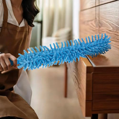 22" Flexible Wand Duster with Microfiber & Chenille Sleeve - Bendable, Washable, High-Reach Dusting for Ceiling Fans, Walls, Cabinets & More - Compatible with Extension Poles