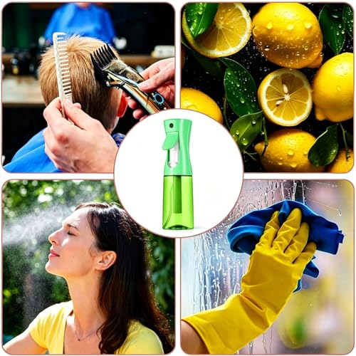 Spray Bottle For Hair,Continuous Spray Bottle, Empty Spray Bottles – Recycled Hair Misting Sprayer for Styling, Cleaning, Plants, Barbers (Green) - color: Green
