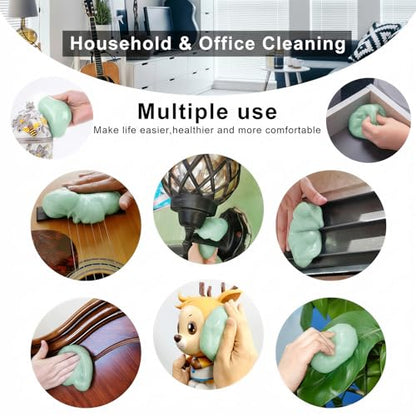 ASFSKY Car Cleaning Gel (5 Pack) Cleaning Putty Universal Dust Cleaning Car Interior Cleaner Keyboard Dust Remover Car Slime Gifts for Men Women Girl - color: Soft green 5 packing