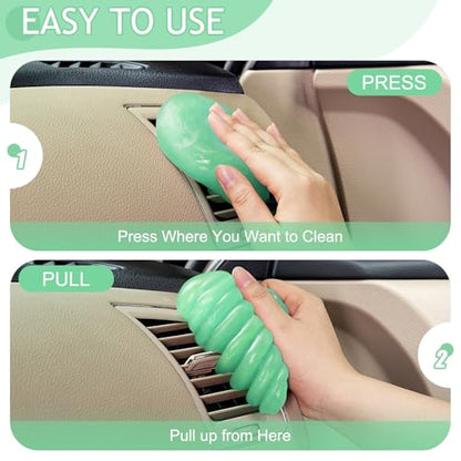 TeSabMi Car Cleaning Gel Car Cleaning Putty Car Putty Car Interior Cleaner Car Slime Car Detailing Kit Car Accessories Gifts for Men Women Stocking Stuffers Green - color: Green
