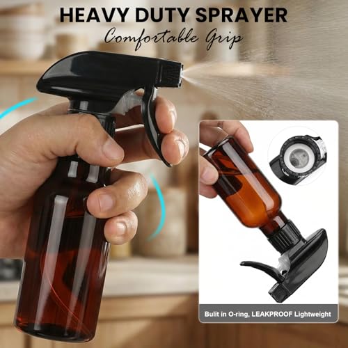 Spray Bottles 4oz/120ml Small Spray Bottle for Hair Plastic Mist/Stream Spraying Heavy Duty Empty Spray Bottles for Cleaning Solutions, Plants 2 Pack - color: Brown-2