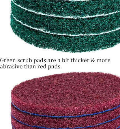 Kichwit 6-Pack Replacement Scrub Pads, Super Abrasive, Green (5 Inch) - color: Green - Very Abrasive
