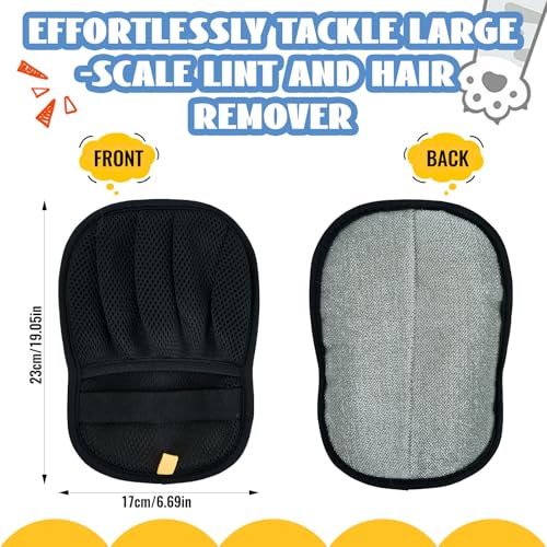 2 PCS Pet Hair Removal Glove for Dogs and Cats Reusable Newly Upgraded Five-Finger Electrostatic Pet Cat Dog Hair Remover Non-Slip Dog Hair Remover Tool for Couch, Clothing, Car Seat,Carpet - size: Black，2PCS