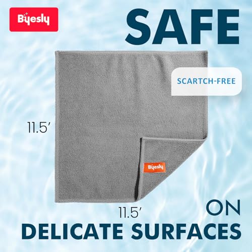 12-Pack Microfiber Cleaning Cloth, 11.5x11.5 Microfiber Towels for Cars, Dishes & House, for Detailers, Chefs & Efficient Home | Scratch-Free, Lint-Free, Ultra Absorbent(Grey) - color: Grey