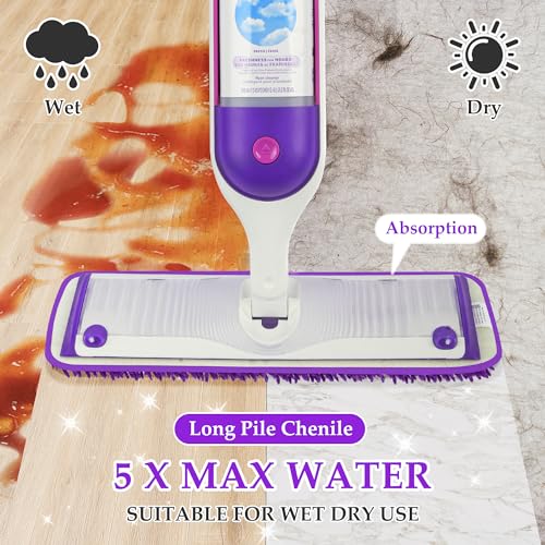 Microfiber Mop Pads for Swiffer PowerMop: Papclean Wet Dry Mopping Pads Refill - 6 Pcs Reusable Cloths for 13" -15" Power Mop Wood Multi-Surface Floor Cleaning - size: 6 Pack