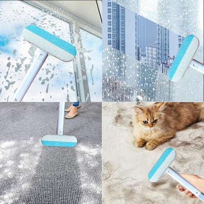 No Kneeling Pet Hair Remover – 4-in-1 Reusable Tool for Dog & Cat Hair, Standard Handle (17.7") for Furniture & Car Seats – Back-Saver, 1-Pack - size: Standard Handle