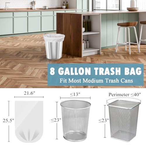 8 Gallon Trash Bags - 50 Count 8 Gal Medium Trash Bags, Unscented White 8 Gallon Garbage Bags - style: 8 Gallon-50 Count