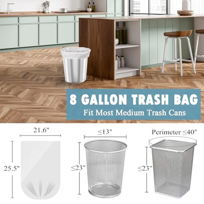 8 Gallon Trash Bags - 50 Count 8 Gal Medium Trash Bags, Unscented White 8 Gallon Garbage Bags - style: 8 Gallon-50 Count