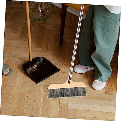 Ipetboom Broom Long Handle Soft Bristle Sweeper Indoor Floor Brush Hair Broom for Kitchen and Home - color: Black