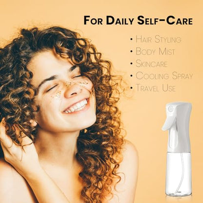 Mistifi Spray Plastic Bottle for Hair, Ultra Fine Mist, Water Mister for Hairstyling, Cleaning, Plants, Pets 12oz/350ml, Clear bottle (set of 2) - size: 12 oz*2