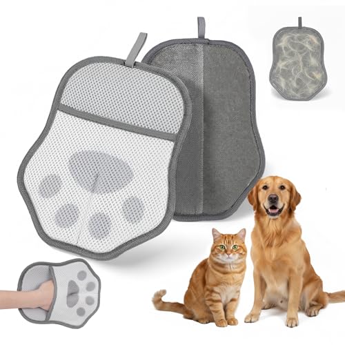 Nexius Pet Hair Removal Glove, Reusable Strong Grooming Fur Remover for Cats & Dogs, Electrostatic Pet Hair Remover| Removes Fur from Furniture, Clothes, Carpets & Car Seats (Grey) - color: Grey, size: Pack 1