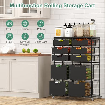 EasyPAG Rolling Storage Cart With 10 Drawers, Metal Craft Organizers And Storage Cart With Wood Tabletop, 30 Lbs Capacity Per Drawer For Home Office Classroom And Dorm, Black - size: 10 Drawers