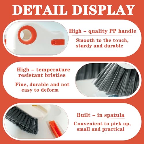 AYNUUY 2 in 1 Groove Cleaning Brush, Window Track Cleaning Tools Multifunction Grout Cleaner Tool with Tweezers and Scraper for Sliding Door Track, Window Seal, Sill (Gray 2Pcs) - color: Gray 2pcs