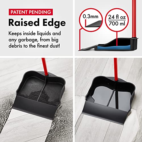 Tyroler Multi-Purpose Large 100% Rubber Dustpan for Dry & Wet Floor | New 105 cm Long Aluminum Anti-Rust Handle | Compatible with Any Size Broom and Squeegee | Floor Cleaning Indoor and Outdoor