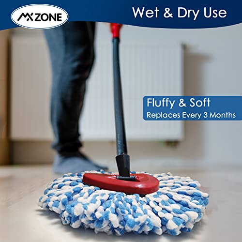 Spin Mop Replace Head for O Ceda Spinning EasyWring Rinse Clean Mop Refill, Mop Head Replacement fit 2 Tank System Mop Bucket, Microfiber, 2 Packs - size: 2pcs 2-Tank Mop Blue