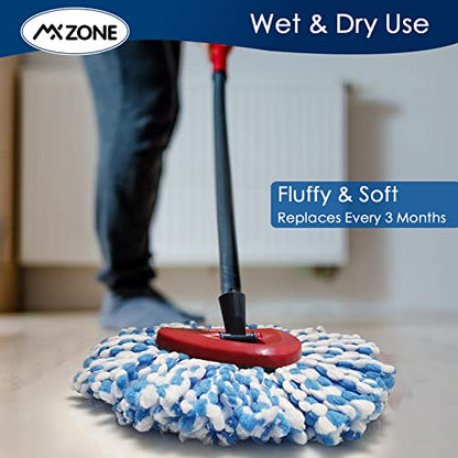4 Pack Spin Replacement Heads Compatible with O Ceda EasyWring RinseClean 2-Tank System, Microfiber, Blue - size: 4pcs 2-Tank Mop Blue