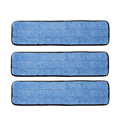 Real Clean 18 inch Microfiber Wet Mop Refill Pads for Flat Microfiber Mop Frames (Pack of 3)