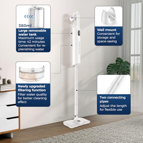 Steam Mop All-in-one for Floor Cleaning, MultiPurpose Steam Cleaner for Home with LED display screen