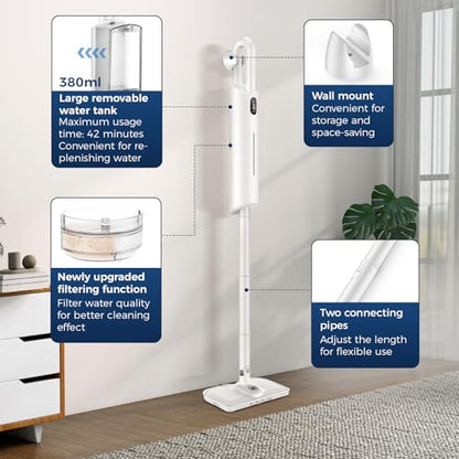 Steam Mop All-in-one for Floor Cleaning, MultiPurpose Steam Cleaner for Home with LED display screen