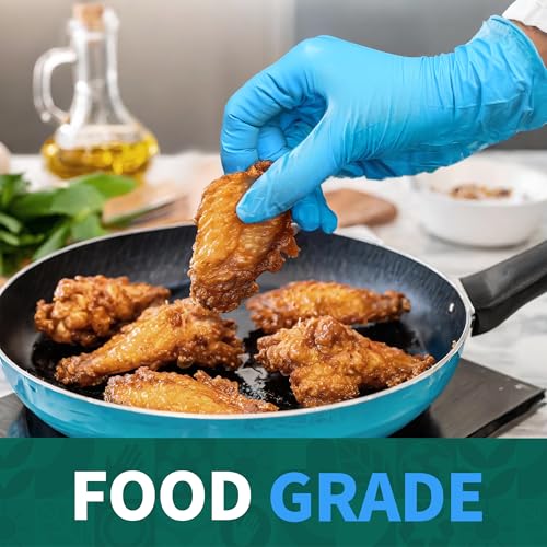 Supmedic Vinyl Disposable Exam Gloves, 4Mil Powder-Free Latex-Free Food Grade Cooking Cleaning Medical Glove Blue 100&1000 Ct - color: 100 Medium (Blue)