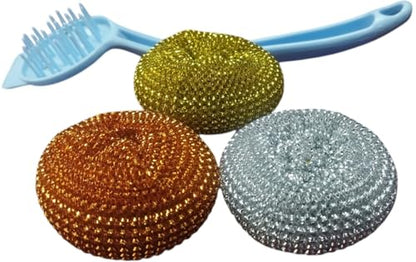 Three Piece Kitchen Scrubber Set (Blue) - color: Blue
