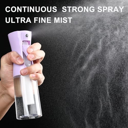 hair spray bottle, ultra-fine spray continuous spray bottle (200ml/6.8oz), used for hair design, vegetation, cleaning and skin care - empty, reusable (Purple) - color: Purple