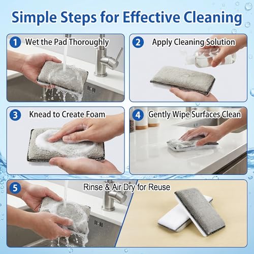 MAQIHAN Microfiber Applicator Pad - 4PCS Microfiber Pads Detailing Sponge, 5x4 Inch Car Interior Detailing Kit for Leather Sofa Shoes Bags, Car Wash Sponge for Household Cleaning