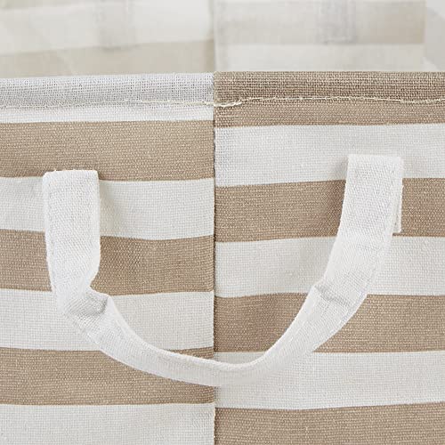 DII Laundry Storage Collection, PE Coated Collapsible Bin with Handles, Stone Stripe, Large Set, 10.5x17.5x10" - color: Stone Stripe, size: Large Set, 10.5x17.5x10"