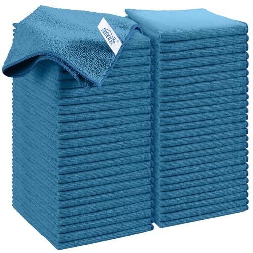 HOMEXCEL Navy Blue Microfiber Cleaning Cloth, 50 Pack Cleaning Towels for Kitchen, Lint Scratch Free, Highly Absorbent, and Reusable Cleaning Rags for House, Window and Glass, Cars, 11.5 X11.5 inch - color: Navy Blue