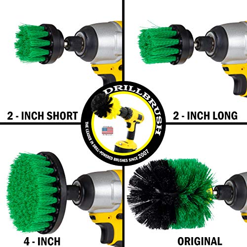 Crock Pot Scrubber - Cast Iron Skillet - Cleaning Supplies - Drill Brush Kitchen Cleaning Kit - Cutting Board, Stove, Sink, Counter-Top, Baseboard, Trash Can, Tile and Flooring - Grout Cleaner - color: Green