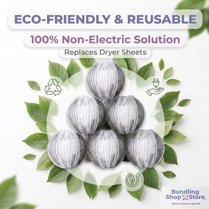 Pet Hair Remover for Laundry - 6 Pack Extra Large Reusable Laundry Balls - Heavy Duty Fur, Lint & Dander Remover for Dryer and Washing Machine - Premium Hair Catcher for Pet Bedding & Clothes