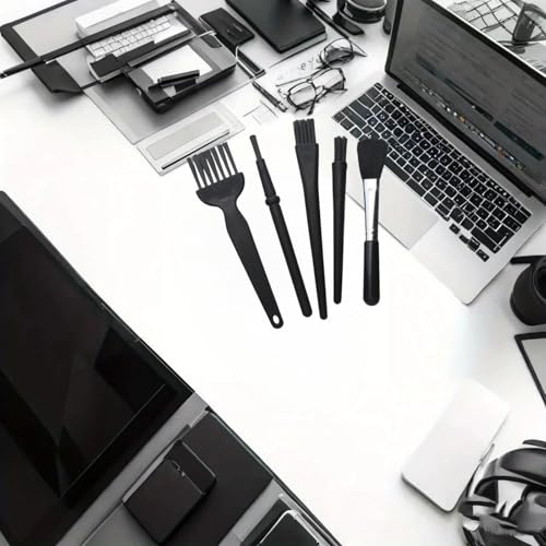 Keyboard Cleaner Brush Set, 5PCS Anti-Static Brushes for Computer, Laptop, Electronics, Portable Dusting Brushes with Plastic Handle for Keyboard, Car Interior, Small Electronics Cleaning