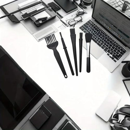 Keyboard Cleaner Brush Set, 5PCS Anti-Static Brushes for Computer, Laptop, Electronics, Portable Dusting Brushes with Plastic Handle for Keyboard, Car Interior, Small Electronics Cleaning