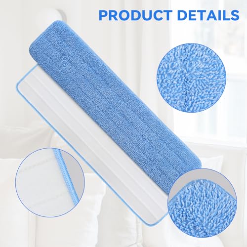 36" Microfiber Pad for Rubbermaid Commercial 36 Inch Mop Head - 6 Pack Replacement Wet & Dry Commercial Reusable Cleaning Mop Refills Fit for Any Microfiber Flat Mop System 36" - color: Blue-36inch-6pack
