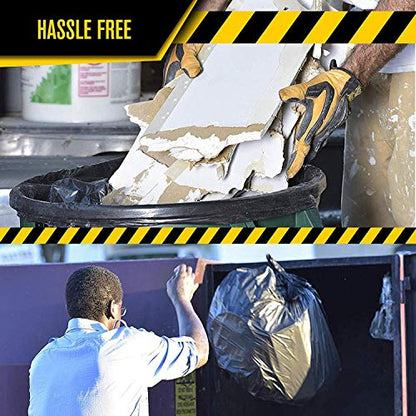 Ultrasac Heavy Duty 55 Gallon Contractor Bags - (40 Count, 3 MIL) - 38" x 58" - Large Black Plastic Trash Can Liners - 55-60 Gal Garbage Bag Drum Liners for Outdoor & Contractors