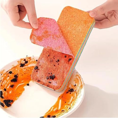 12 Layer Microfiber Sponge, Layered Sponge Rag, Microfiber Sponge Block, Peelable Microfiber Sponge Tearable Cloths, Non-Scratch Tearable Cloth Rag for Kitchen, Car Wash Towel (Large) - color: Large