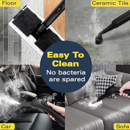 Waitbird Handheld Steam Cleaner, 4.5 Bar High Pressure 248°F Fast Heating Steam Cleaner with 21-Piece Accessories, Chemical Free Multi-Purpose Steamer for Floors, Tile, Grout & Kitchen Grease - color: gold