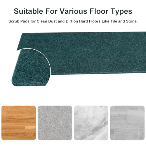 18in Reusable Scrub Mop Pads: 8 Pack Washable and Scrubbing Replacement Pads Compatible with Bona, Rubbermaid and Libman Microfiber Mops