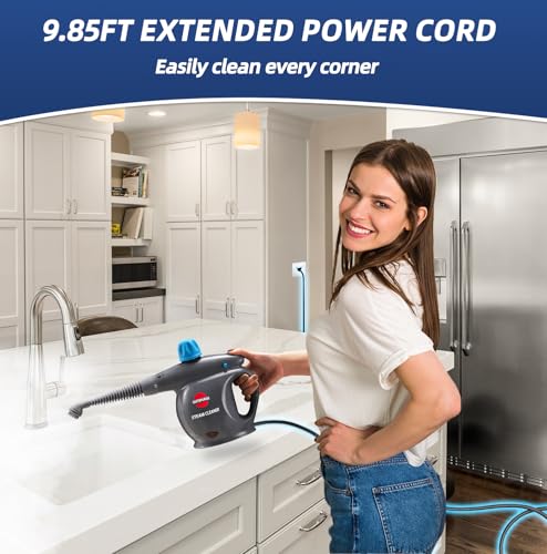 Handheld Steam Cleaner, Pressurized Multi-Surface Steam Shot with 13 Accessories, Safety Lock, Steamer for Cleaning Floor, Upholstery, Grout, Windows, Couch and Car, Grey - color: Grey