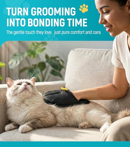 Pet Hair Removal Glove for Dogs & Cats - Upgraded Reusable Electrostatic Pet Hair Glove, Pet Hair Remover Tool for Laundry, Couch, Carpet & Car Seat, Gentle Grooming Mitt - color: 1PCS-BlackBlue