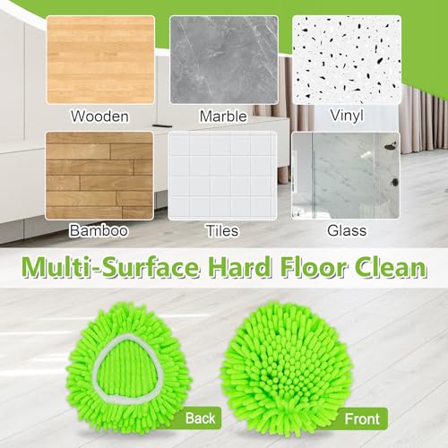 Mop Heads Replacements,Mop Replace Heads Compatible with Ocedar RinseClean 2-Tank Spin Mop,Reusable Mop Head for Wet/Dry,3 Pack Chenille&Microfiber Dust Mop Refills for Multi-Surface Floor Cleaning - size: mini-3pack