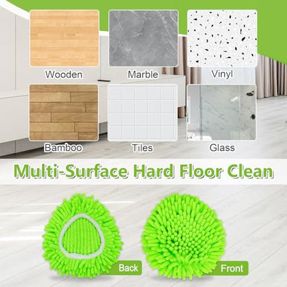 Mop Heads Replacements,Mop Replace Heads Compatible with Ocedar RinseClean 2-Tank Spin Mop,Reusable Mop Head for Wet/Dry,3 Pack Chenille&Microfiber Dust Mop Refills for Multi-Surface Floor Cleaning - size: mini-3pack