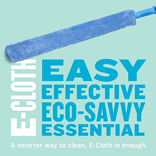 E-Cloth Cleaning & Dusting Wand - Long Hand Dusters for Cleaning, Reusable Microfiber Duster Washable, Cleans Dust & Pet Hair, Flexible Foam for Hard-to-Reach Ceiling Fan Blades - Blue (1 Pack) - size: Wand Old Version