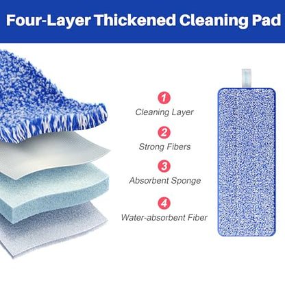 JOYMOOP Replacement Mop Pads for Flat Mop Bucket System, Microfiber, 13-Inch, Pack of 4, Slate Blue - color: 4 Pcs 13" - 4 Slate Blue, size: 13.0 × 4.9 Inch