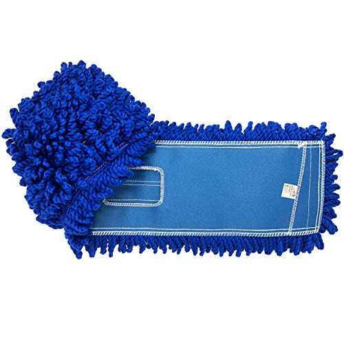 KLEEN HANDLER 36 Inch Microfiber Dust Mop Bulk Pack of 12, Large Washable Commercial Mop Head Replacement, Sweeper, Janitorial Supplies, Blue - color: Blue - 36 Inch, size: 12 Pack