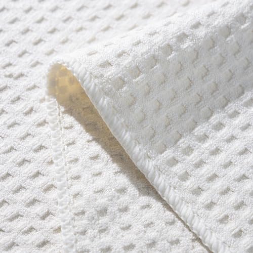POLYTE Ultra Premium Microfiber Kitchen Dish Hand Towel Waffle Weave, 8 Pack (16x28 in, Off White) - color: Off White, size: 16x28 in