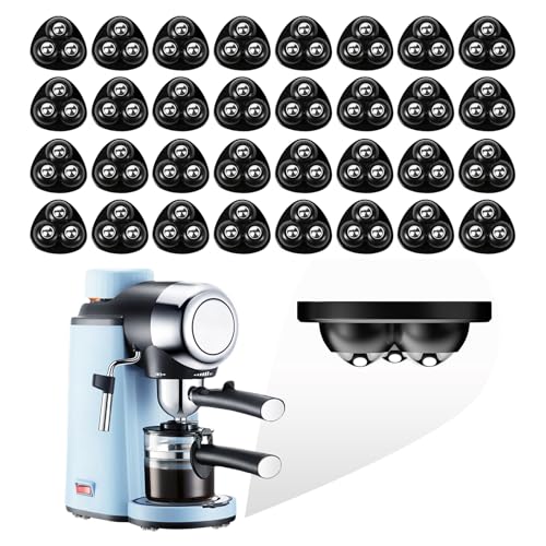 Self Adhesive Appliance Sliders 32 Pack Kitchen & Furniture Rollers | Move Small Appliances Easily 360° Glide No Tools Peel Stick 12lbs Per Wheel - color: Black, size: 32pcs