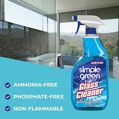 Simple Green Ready-To-Use Glass Cleaner, 32 oz., Blue (Pack of 4) - size: 32 Fl Oz (Pack of 4)